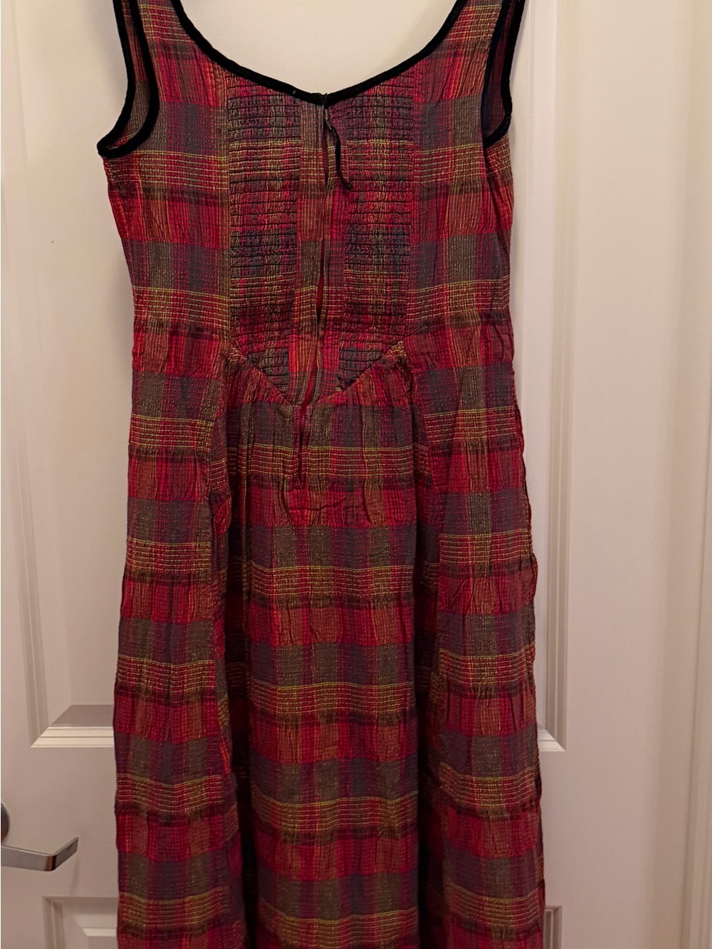 Free People Freya Strappy Plaid Midi Dress Cherry Medium NWT - Picture 13 of 16